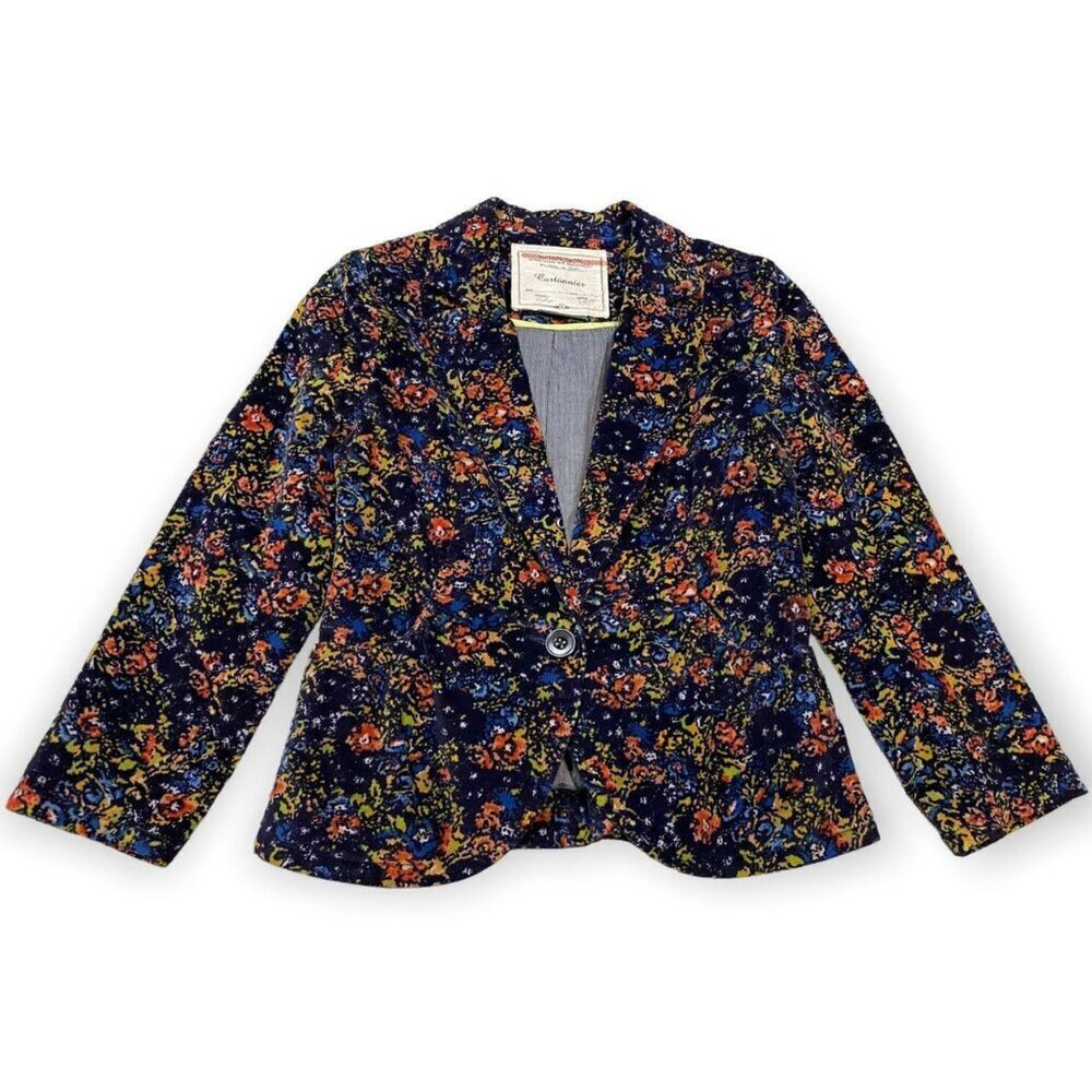Anthropologie Cartonnier Abstract Floral Designer Blazer Jacket - Womens 0